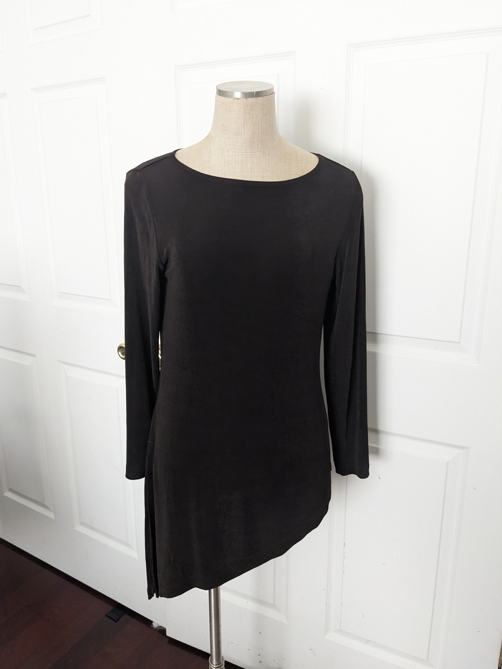 Chico's Travelers Jersey Knit Asymmetrical Tunic - Top 1 (Med) - Brown - NWOT